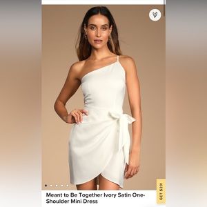 Lulus meant to be white satin mini dress